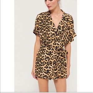 Urban Outfitters Cheetah Wrap Romper